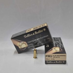 .6,35mm BROWNING(25 AUTO). 3,3g/50grs FMJ Sellier & Bellot